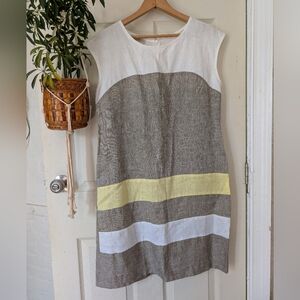 Sartoria Saracena Sleeveless Linen Blend Midi Dress M Made In Italy